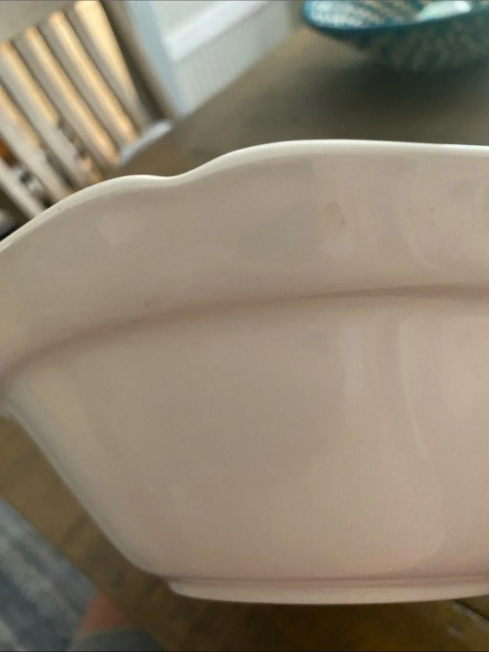 Blue Floral Ceramic Serving Bowl - White and Blue by Hankook.